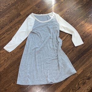 Gray and White Cream Raglan Sleeve Dress